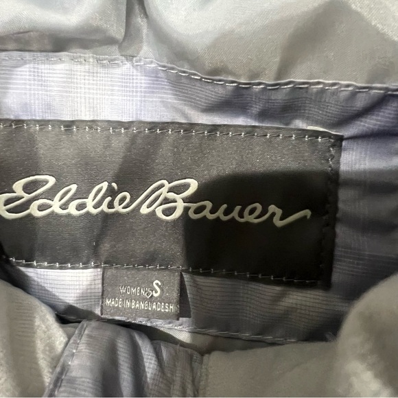 Eddie Bauer EB650 Grey Blue Down Filling Puffer Vest Zip Pockets Women’s Size S - Picture 3 of 12